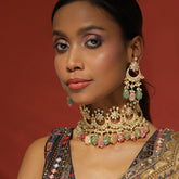 Maharani Kundan Choker with Matching Earrings